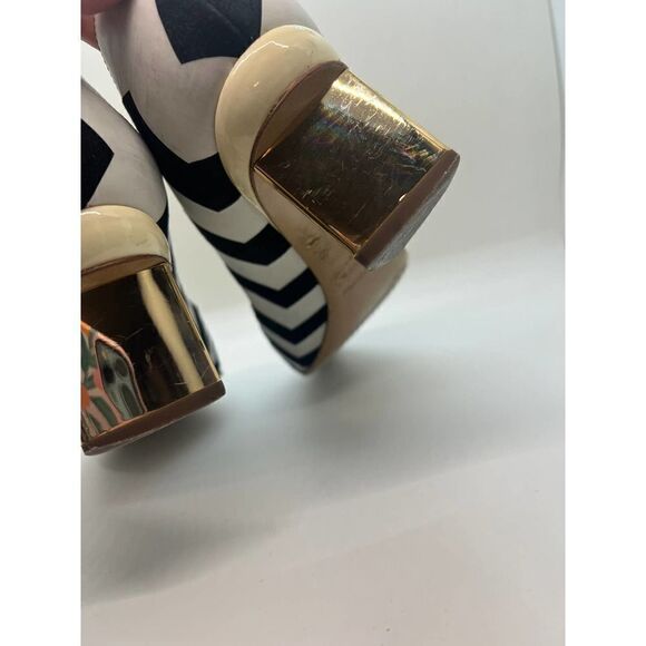 Nicholas Kirkwood Block-Heel Pumps in Zigzag Print Sz. 36 (US 6) - Picture 12 of 13
